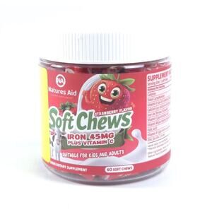 Nature's Aid Soft Chews Iron &Vitamin C 60 soft chews for kids and adults